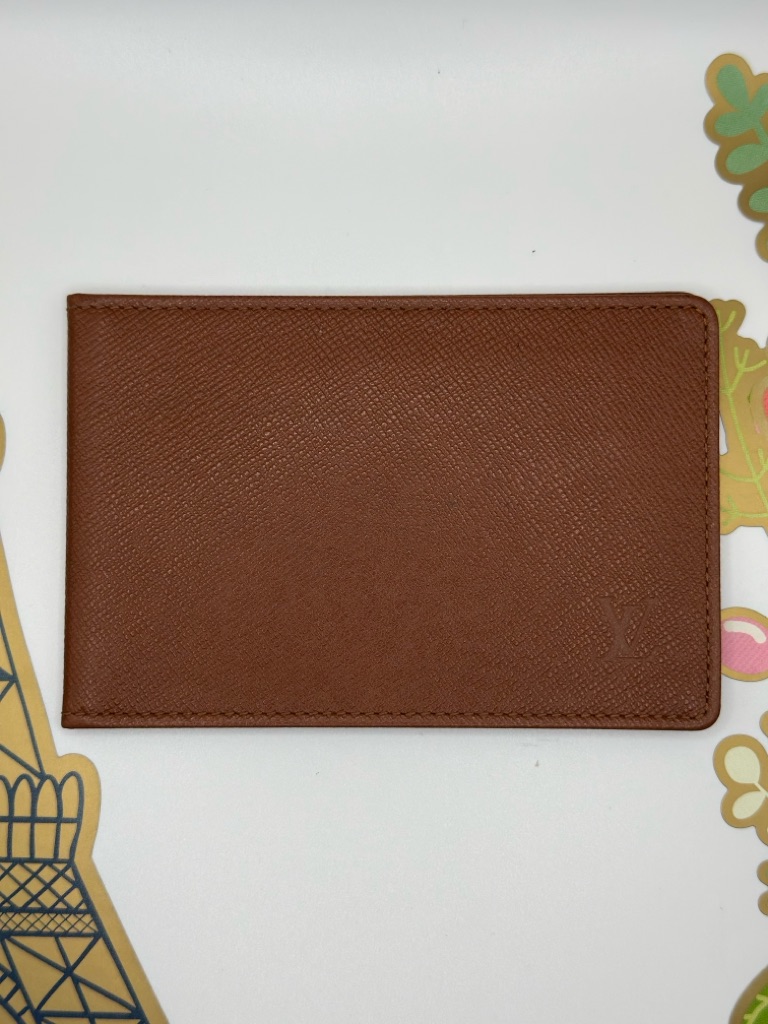 Louis Vuitton Tan/Brown Textured Leather Card & Key Holder